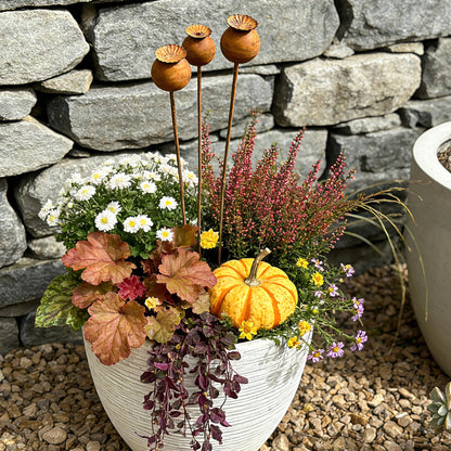WHBIMGOOO Metal Flowers for Outside - 3PCS Decorative Garden Stakes, Flower Bed Decorations Outdoor, Metal Garden Yard Art Sculpture for Lawn Porch Pathway Patio