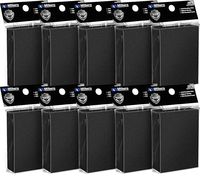 1000 Counts Black Card Sleeves, Matte Card Sleeve Deck Card Protectors, Trading Card Sleeves Fit for MTG, TCG and Sports Cards