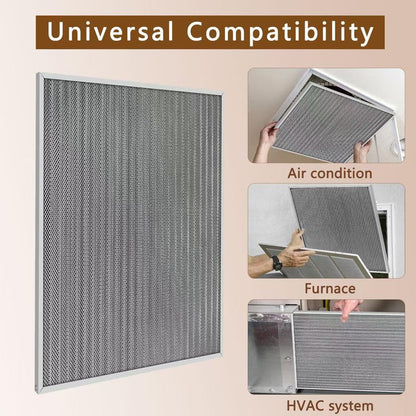 20x25x1 Air Filter, Reusable Air Filter - MERV 8, Washable Aluminum Permanent Electrostatic Filter - Long Service Life - For - Home and Office HVAC, Fireplace Systems (20x25x1)