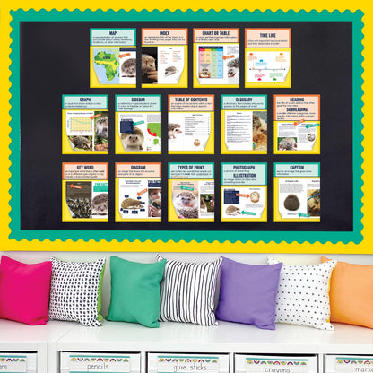 Carson Dellosa 14-Piece Nonfiction Text Posters, 8.5" x 11" Reading Comprehension Wall Decor, Classroom and Office Decorations, English Language Arts Teacher Supplies