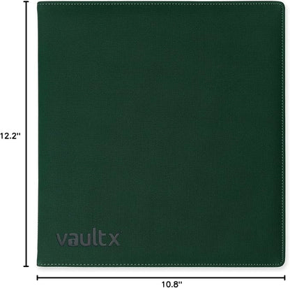 Vault X Large Ring Binder, 900 Cards, fits 9 Pocket Pages, Exo-Tec Material, 3 D-Ring Folder, for Trading Cards (Green)