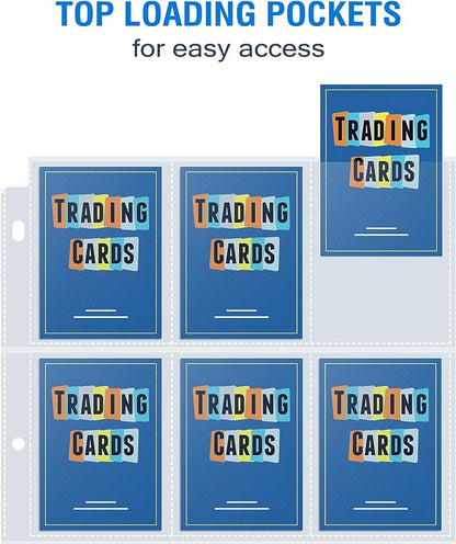 400 Pack 9 Pocket Page Protectors, Sooez Trading Card Sleeves for 3 Ring Binder, Baseball Cards Holder, Protective Pages Sheets for Binders Album, Fit for Collectible Games, Sports Cards