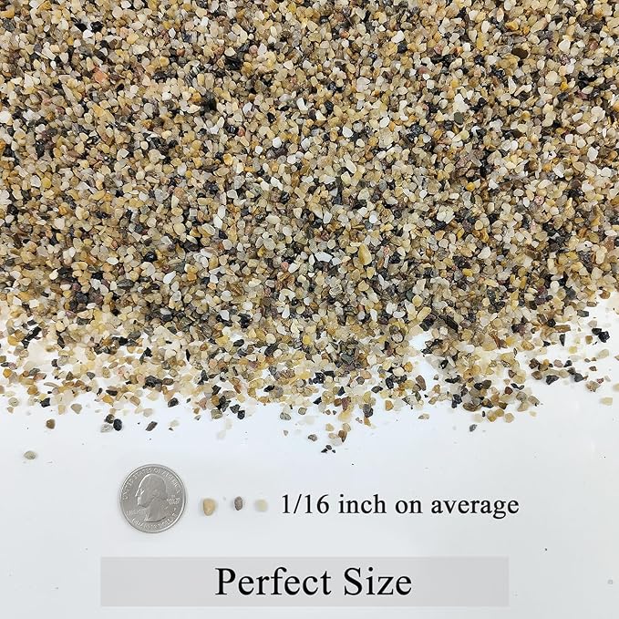 FANTIAN 5 lbs Fish Tank Sand, 1/16 inch Mini Aquarium Gravel, Decorative Pea Gravel Stones for Air Plants, Vase Fillers, Landscaping and Succulent Soil Cover