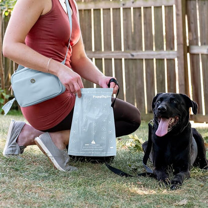 Puppington Certified Home Compostable Poop Bags - ASTM D6400 Compliant - Plant-Based Thick Bags - Pairs with Puppington 3-in-1 Bag & Fits all Standard Poop Bag Dispensers (Ice Blue, 90 Bags)