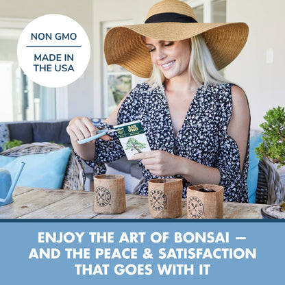 Garden Republic Bonsai Tree Kit - Mini Bonsai Seeds, 3 Types - for Indoor Plant Growing - Starter Kit with Seeds, Soil, Planters & Shears
