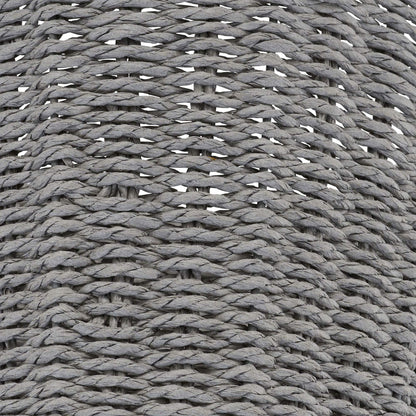 Household Essentials Woven Waste Basket, Gray Paper Rope Waste Bin for Bathroom, Bedroom, Office