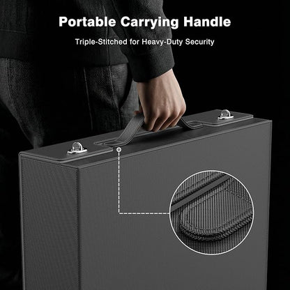 Kabinka MTG Card Storage Box with Handle & Mechanical Latch,5-Row 3900+ Commander Trading Card Case with Sealed Display Window,Top Loaders Organizer Deck Box for MTG/TCG/PTCG/Sports Cards (Black)
