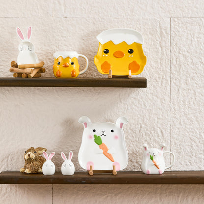Bico Dreamy Rabbit Ceramic Hand Painted Easter Spoon Rest, Microwave and Dishwasher Safe