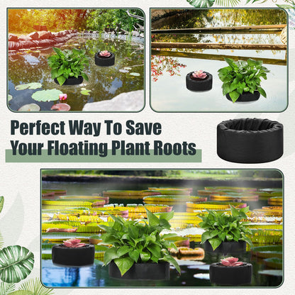 RimCereal 2 Pcs Floating Pond Planter Woven Fabric Floating Planters for Ponds Hydroponics Floating Planter for Ponds Water Features and Aquascape Decorations