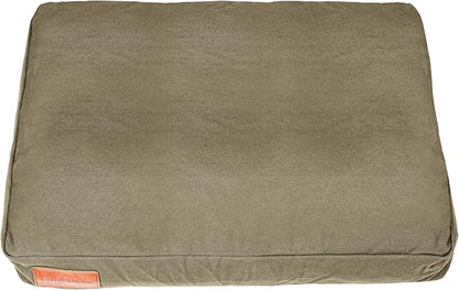 WHITEDUCK Outdoor Dog Bed Heavy-Duty 12oz Canvas, Water-Repellent Cotton, Machine Washable Removable Cover with Full-Length Zipper, Dog Bed for Large Dogs & Crate, (Olive) 28" Lx20 Wx4.3 th (S)