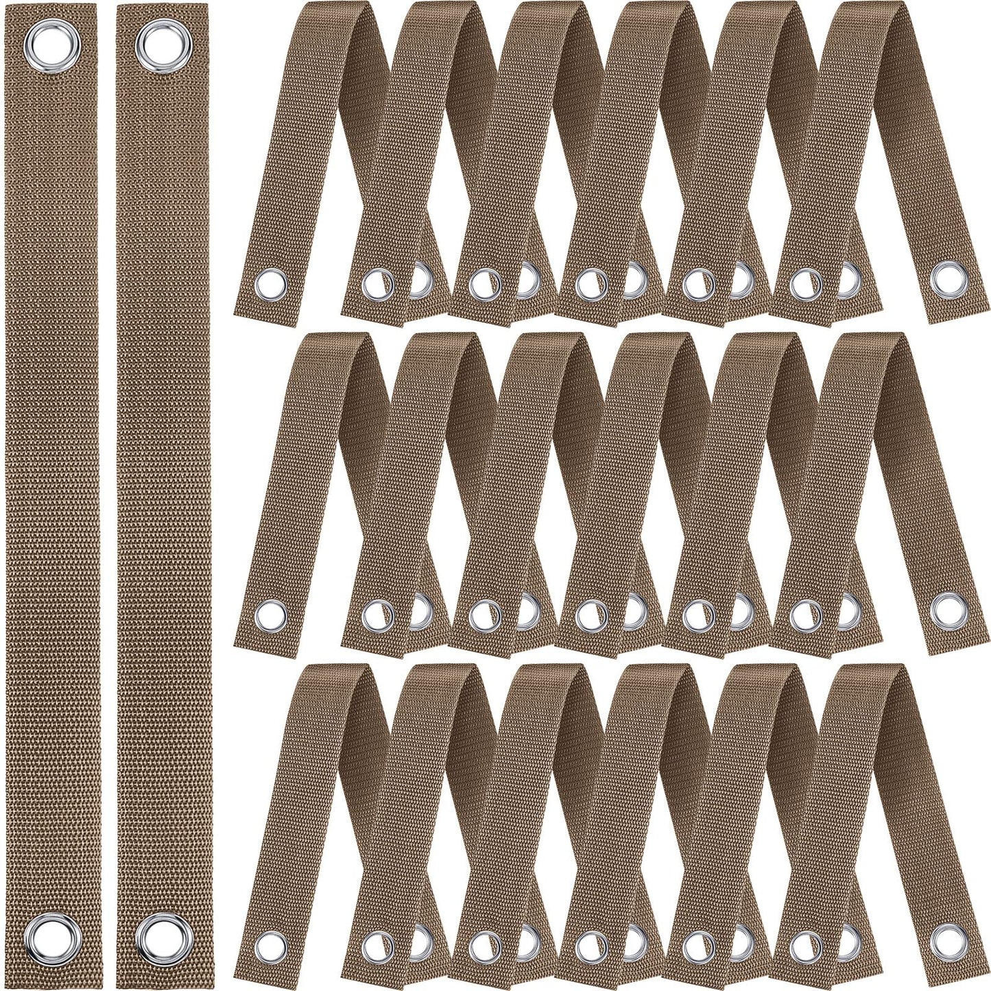 32 Pieces 15.74 Inches Tree Straps for Staking with Grommet Heavy Duty Tree and Plant Supports Stakes for Guying Staking Newly Planted Sapling Straight and Hurricane Protection (Wood Color)