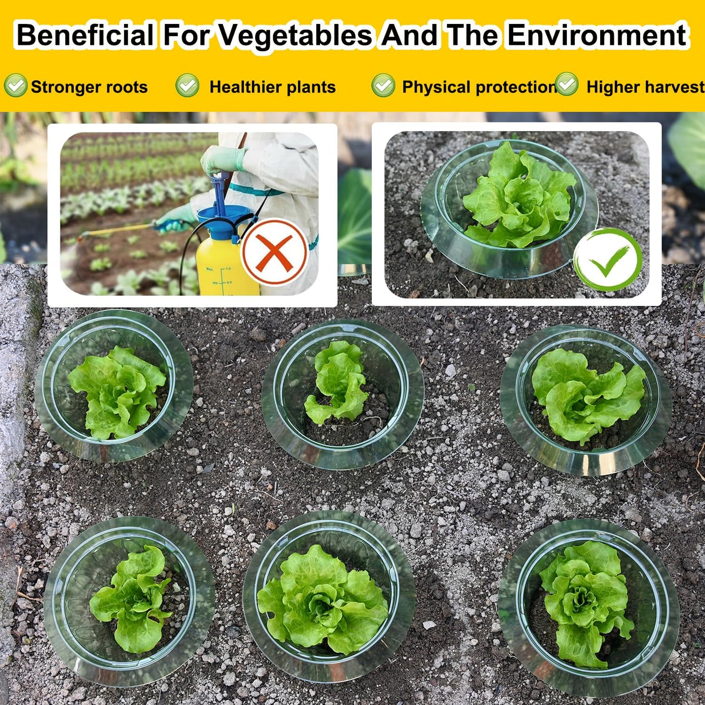 10 Pack Slug Collars for Plants,The New Snail Protection Ring, Provides Effective Protection Against Snails for Your Salad Plants and Others Plants.(Not Include Garden Cloches)