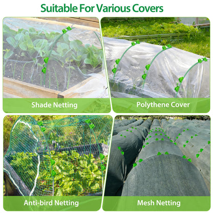 Unves 36 Pcs Garden Hoops, 6 Set of 8.4 Ft Long Fiberglass Garden Hoops for Raised Beds, Plant Stakes for Grow Tunnel Netting, Greenhouse Elevated Planting Shade Cover & Crop Row Bed Garden Stakes