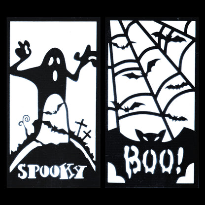 National Tree Company Halloween Lantern with LED Lights, Carved Images of Ghosts and Cobwebs, Halloween Collection, 16 inches