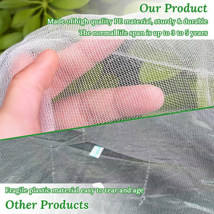 2 Pack Garden Netting for Raised Beds, 4.3x2FT Durable Ultra Fine Mesh Plant Covers with Drawstring to Keep Small Animals Pest Out,Raised Bed Bird Barrier Screen for Protecting Fruits Vegetables Crops