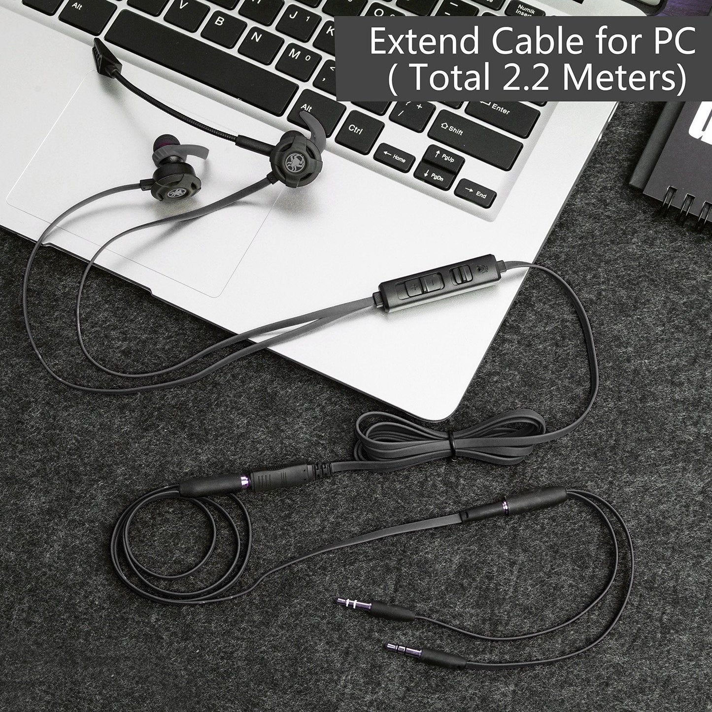 BlueFire Wired Gaming Earphone 3.5 MM E-Sport Earphone Noise Cancelling Stereo Bass Gaming Headphone with Adjustable Mic for PS4, Xbox One, Laptop, Cellphone, PC (Black)