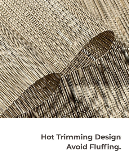 Leetaltree Light Brown Placemats Set of 12 - Heat Resistant Non-Slip Place mats for Dining Table, Washable Durable PVC Vinyl Woven Table Mats（Light Brown, 12）