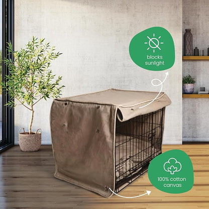 Molly Mutt Wild Horses Dog Crate Cover, 100% Cotton Canvas Cover with 2 Roll-Up Panels, Ideal for Dog or Cat Crate, Durable, Washable, and Free of Harmful Chemicals, 36" x 23" x 25"