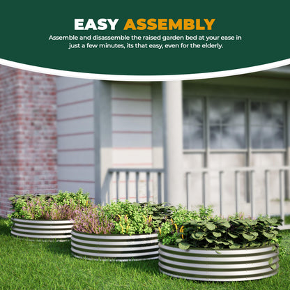 Utopia Home Galvanized Raised Garden Bed Kit 2x2x1 Ft, Planter Box Round Raised Garden Beds Outdoor, Easy Assembly Metal Raised Bed for Gardening Vegetables, Fruits, Flowers, Pack of 1, Silver