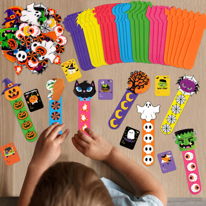 80UncleKimby 28 Sets Halloween Crafts for Kids DIY Bookmarks Kits Ages 4-8 Classroom Activities