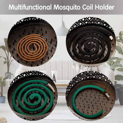 MyLifeUNIT Mosquito Coil Holder, Retro Portable Mosquito Incense Burner for Home and Camping (Bronze)