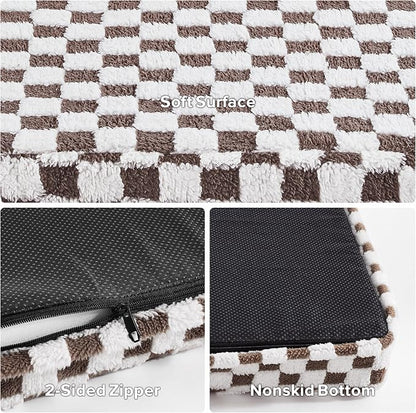 JOEJOY Orthopedic Dog Bed for Large Dogs, Memory Foam Pet Bed with Removable Washable Cover, Cozy Plush Crate Mat, 47×29", Cofffee