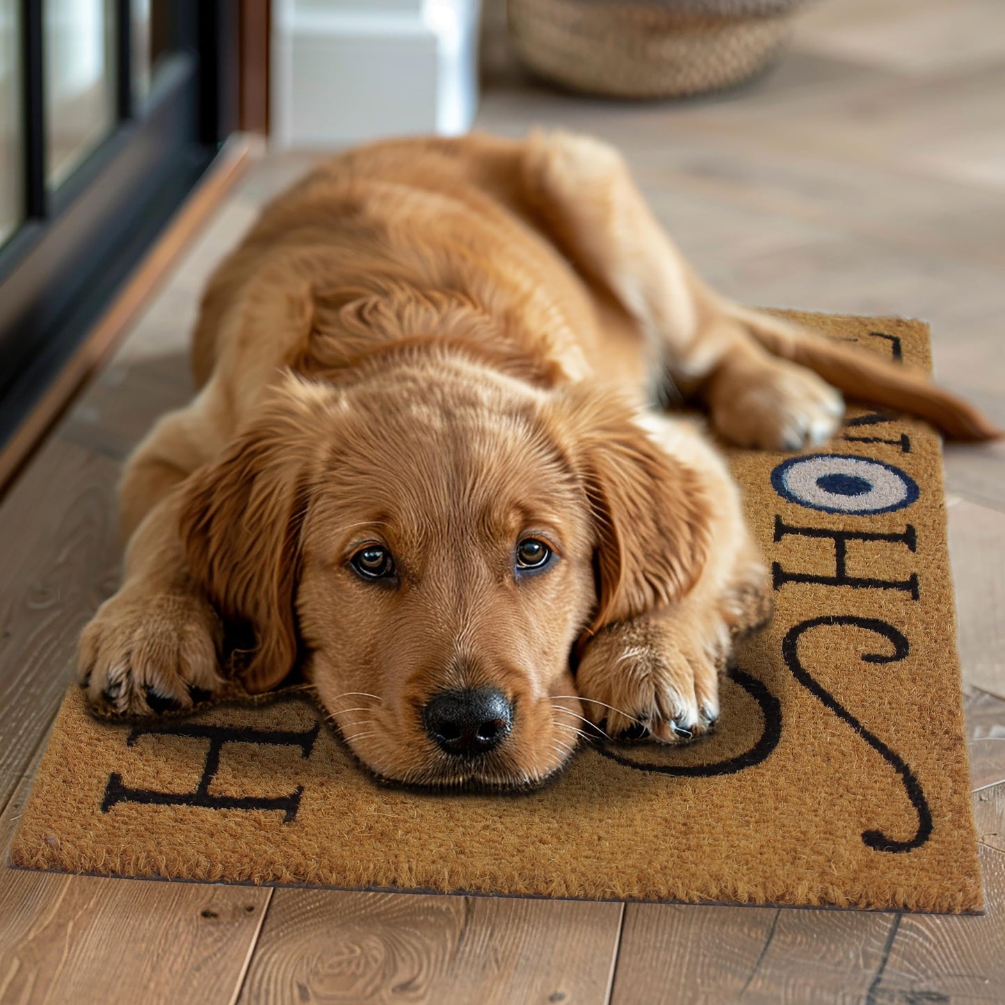 IRONGATE Welcome Door Mat - Dirt Trapping Home Sweet Home Evil Eye Coco Coir Mat - Low Profile Front Doormat - Indoor Outdoor Durable Non Slip Rug - Easy Clean High Traffic Entrance Doormat - 17x30
