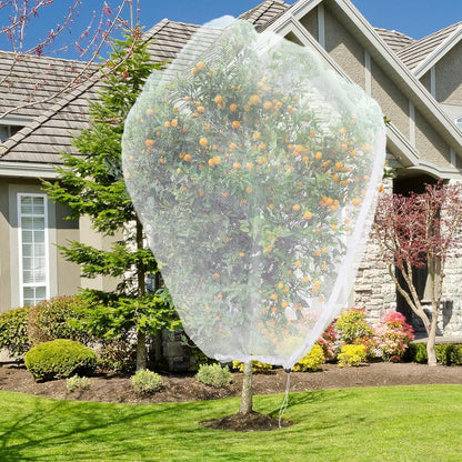 Large Fruit Tree Netting with Drawstring and Zipper, 15 * 15FT Garden Netting for Garden Protection, Insect Bird Netting for Fruit Trees, Protection from Anti Birds, Bugs,Cicadas, Insects