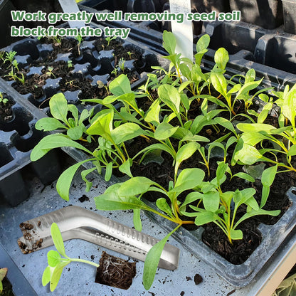 3PCS Seedling Transplant Tongs Stainless Steel Seedling Starters Remove Tongs Seedling Transplanting Tool Seedling Easy Transplanter with Anti-Slip Grasp Tips to Reduce Damage to Roots