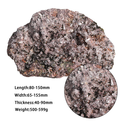 Nupuyai Natural Rough Epidote Stone for Home Decoration, Irregular Epidote Raw Crystal Cluster Specimen for Healing Reiki Balancing Meditation Yoga, 500-599g