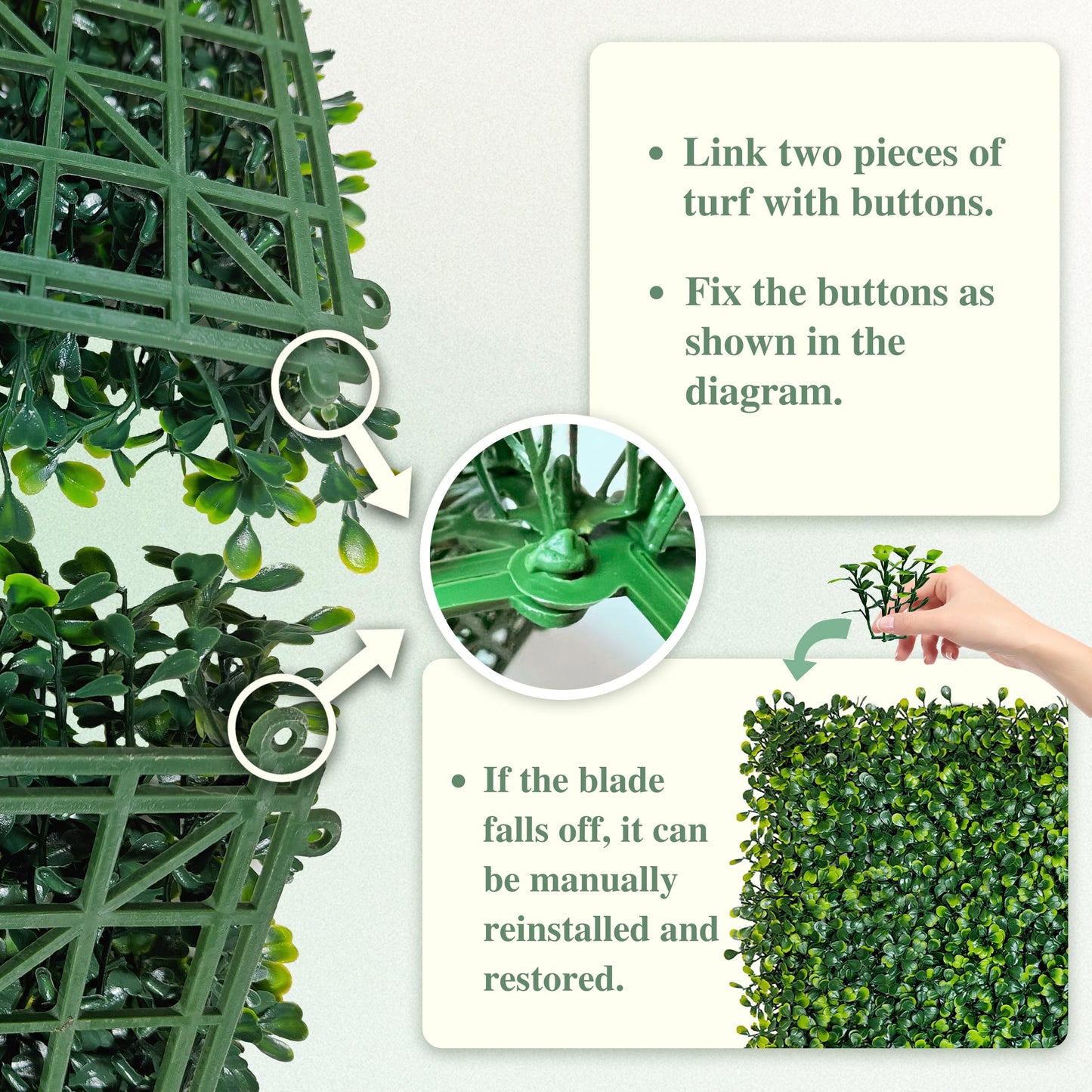 ODTORY Artificial Boxwood Roll Panels: 6 ft x 12 ft (72 sq ft) UV-Resistant Green Grass Wall Decor, Faux Ivy Privacy Fence Screen for Indoor and Outdoor, Garden, Home Decor