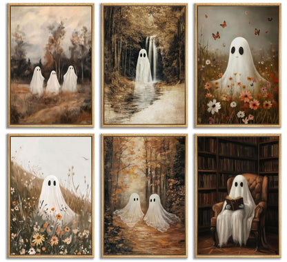 Vintage Halloween Posters Wall Art, 6Pcs, 8x10in