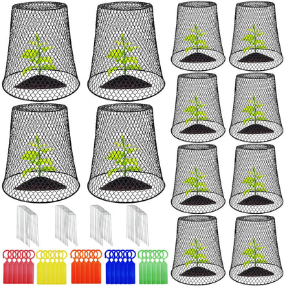 Dizvilz 12Pcs Chicken Wire Cloche Plant Covers,Durable Garden Cloches for Plants,Metal Netting Plant Protectors from Animals for Keeping Bunnies Chicken Squirrels Birds Other Out