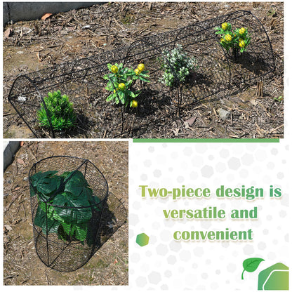 Tandefio 4 Pack Chicken Wire Cloche Plant Protectors from Animals 18.5 x 8 Inch Garden Cloches for Plants to Keep Bunnies Chicken Squirrels Birds Wild Animals Out, Arch Metal Tunnel Garden Cages