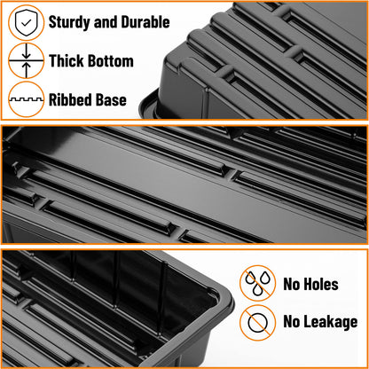 Mr. Pen- Seed Starter Trays, 5 Pack, 17"x10"x2.4", Durable Plastic Growing Trays, Stackable and Reusable Seedling Starter Kits for Indoor, Outdoor, Greenhouse Gardening, Planting, Hydroponic Systems