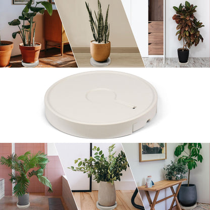 AMKOSKR 15.7 inch Plant Caddy with Wheels Heavy Duty, Movable Round Rolling Plant Stand Plant Dolly with Invisible Wheels and Water Drawer