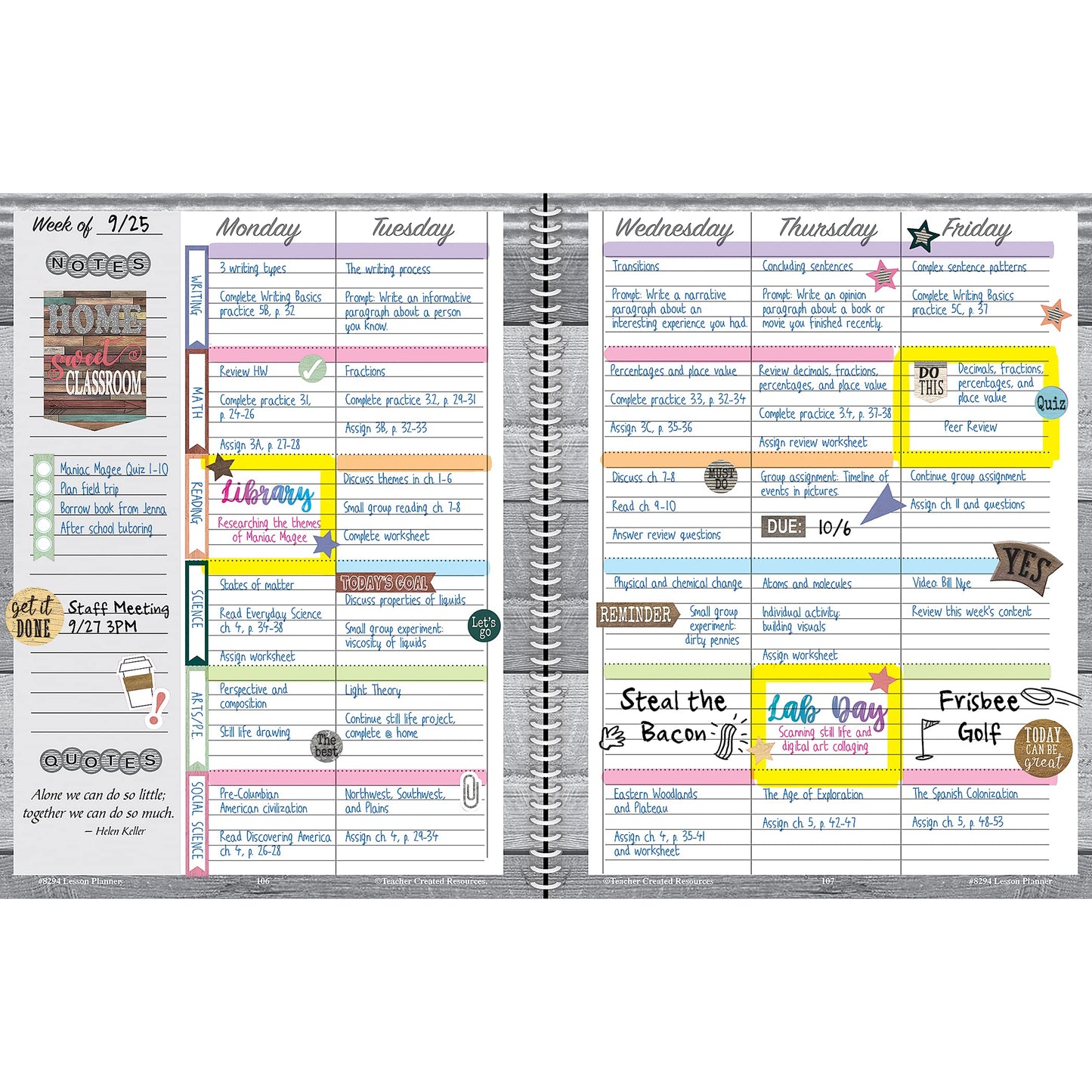 Teacher Created Resources Home Sweet Classroom Lesson Planner (TCR8294)
