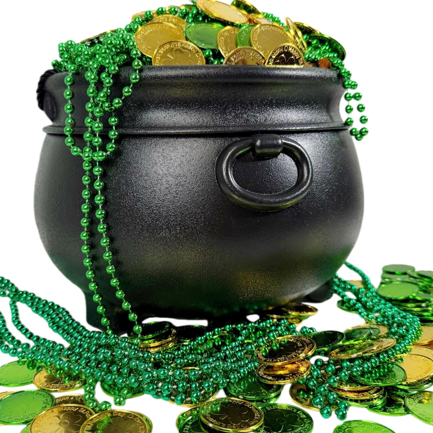GIFTEXPRESS 12" Black Cauldron - Large Plastic St. Patrick's Day Pot of Gold Coin Party Bucket Decor - Halloween Witch Kettle For Candy, Treats & Punch Bowl