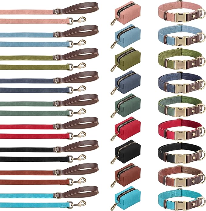 Didog Soft PU Leather Dog Collars for Medium Dogs,Classic Adjustable Dog Collars with Quick Release Metal Buckle,Easy Clean and Comfortable with Nylon Lining,Black,M Neck 14-19"