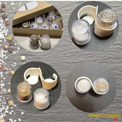 7 SET Mini Salt And Pepper Shaker Set Refillable Hotel Motel, Travel, Camping, Picnic, Outdoors Kitchen Lunch Boxes, Travel Spice Set, Guests, Housekeeping Staff, Salt & Pepper Shaker Set