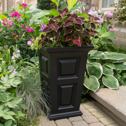 Mayne Wyndham 24-Inch Tall Planter – Self-Watering, Weather-Resistant Planter for Flowers – Durable Indoor/Outdoor Design for Patio, Porch, or Entryway
