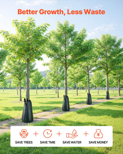 VEVOR Tree Watering Bags Slow Release 20 Gallon 25 Pack, 3-4 Hours Tree Water Bag, Heavy Duty PE Tree Drip Irrigation Gator Bag with Zipper, Durable & Reusable Deep Root Shrub Watering Bag