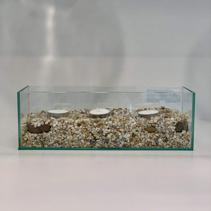 WGV Rectangle Plate Vase, Length 12", Width 4", Height 4", Glass Container, Floral Dispaly, Candy Holder, Planter Terrarium for Wedding Party Event, Home Office Décor, Clear, 1 Piece