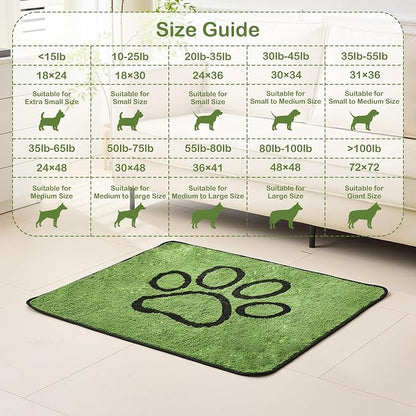 Qeils Reusable Dog Pee Pads, 2 Pack Super Absorbent & Leakproof Washable Puppy Pads with Soft Green Top Layer, for Potty Training, Crates, Couch, Car Seats & Pet Beds, 36"x 41"