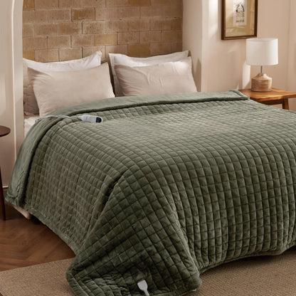 Bedsure Electric Blanket King Size - Dual Control Heated Blanket King Size, Fast Heating with 10 Time Settings & 10 Heat Settings, Warm Gift for Grandma (100x90 inches, Grey)