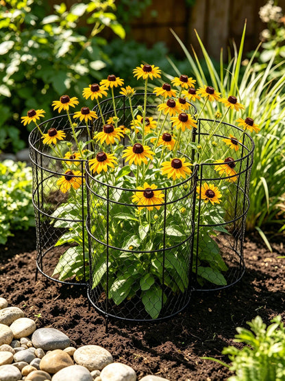 6 Pack Heavy-Duty Chicken Wire Plant Cloches, 14"x16" Rustproof Chicken Wire Cages for Flowers, Seedlings & Vegetables, Combine to Large Fences for Raised Beds & Patios, Keep Rabbits, Squirrels Out