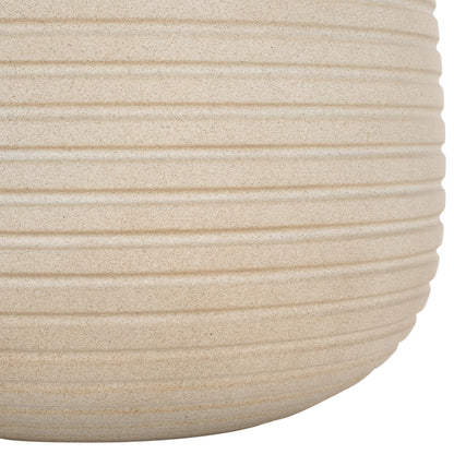 SAFAVIEH Outdoor - Jasper Beige Cement Ficonstone Planter Pot Set of 2 with Drainage Hole, Frost Resistant Garden Planters for Patio, Deck, Indoor Outdoor Use (PAT1535B-SET2)