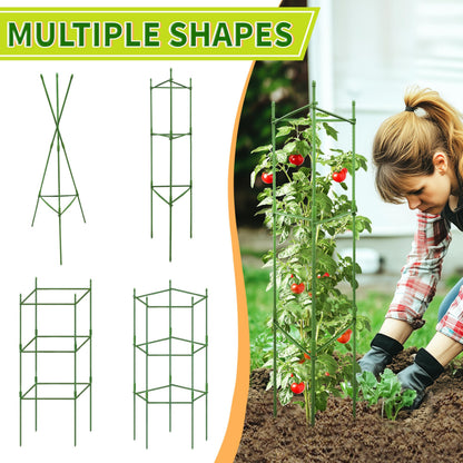 SORANGEUN 6 Pack 48 Inch Tomato Cages for Garden, Triangle Metal Plant Support with Rust-Resistant Coating, Heavy Duty Tomato Trellis for Raised Bed, Pots, Cucumbers, Peppers & Climbing Plants