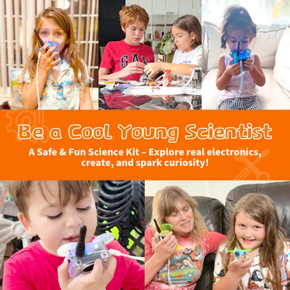 eUda+ STEM Walkie-Talkies Kit Stem Toys for Ages 8-13-15-18+ Building Toys for Boys Age 8-12-14-16-17+ Science Experiments for Kids 9-12 DIY Kits for Kids Teenage Girl Gifts (Assembly Version, BTB)