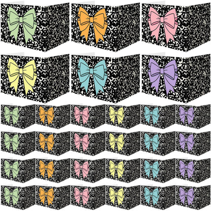 Poola Voidra 24 Pcs Composition Desk Dividers for Students Cardboard Privacy Folders Testing Privacy Classroom Boards for Desk Back to School Teacher Office Study Supplies (Pastel Bow)
